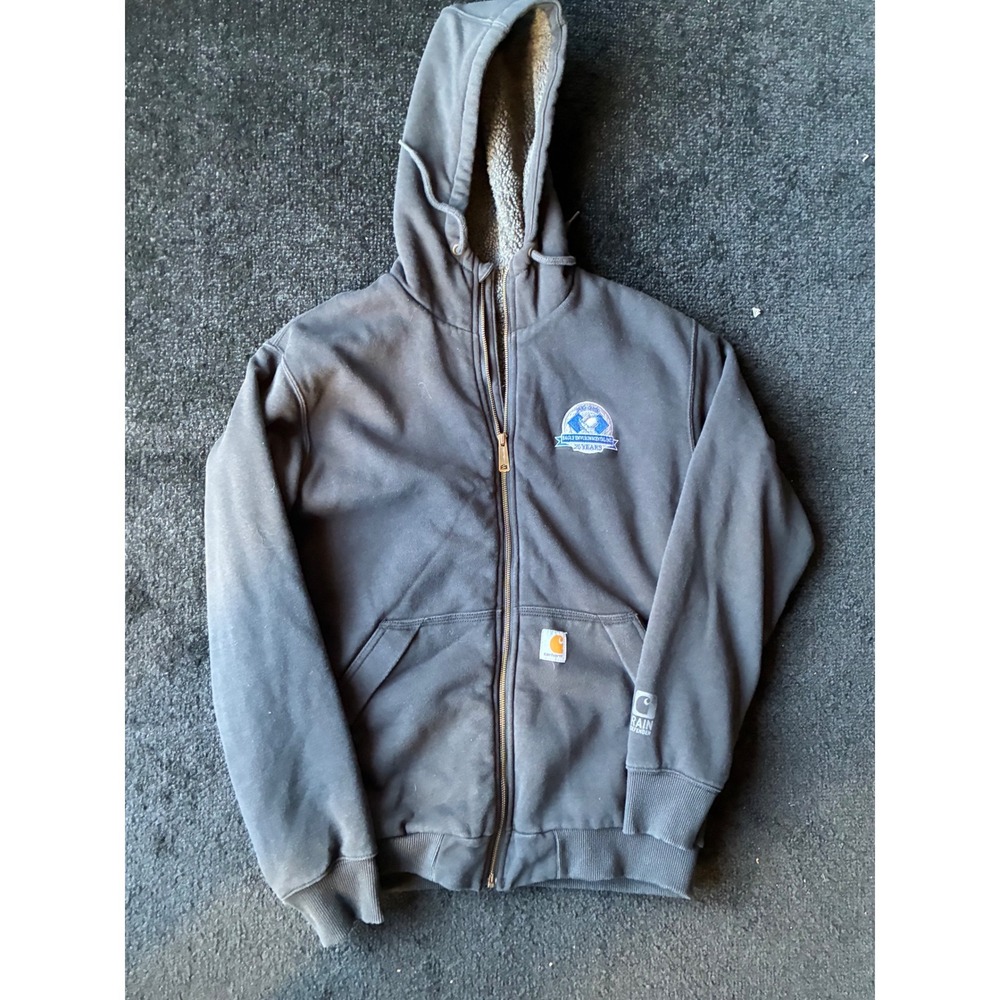 Carhartt Rain Defender Sherpa Lined Full Zip Hoodie Mens Medium Black Jacket